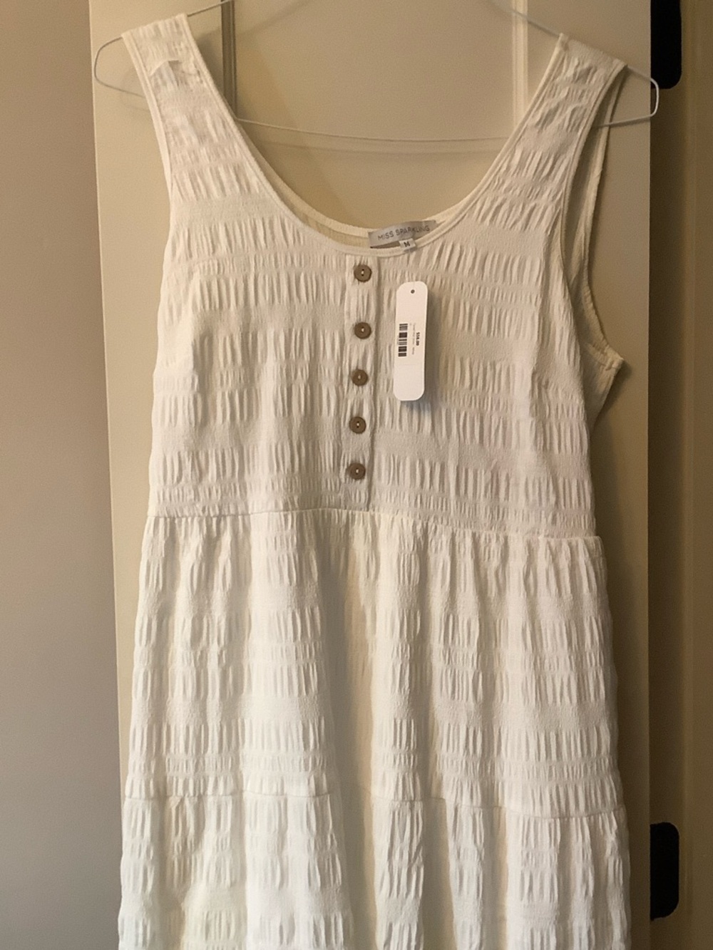 NWT Bohemian White Tiered Summer Dress - Picture 2 of 5